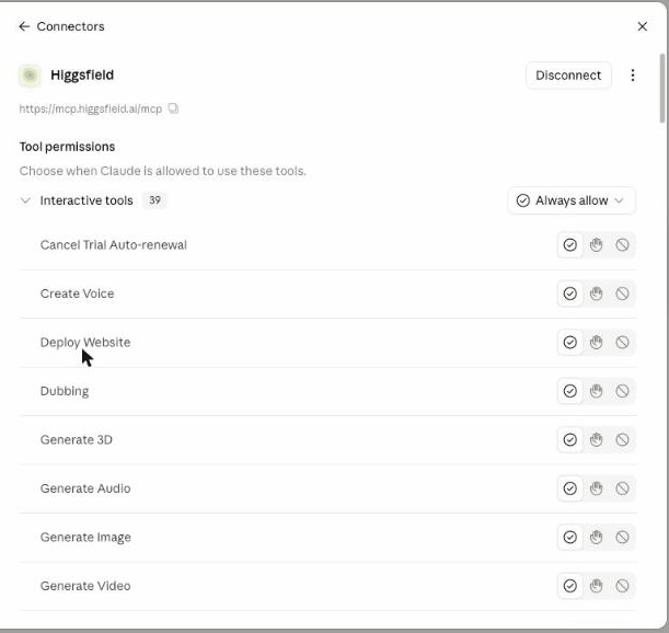 Higgsfield connected — what success looks like